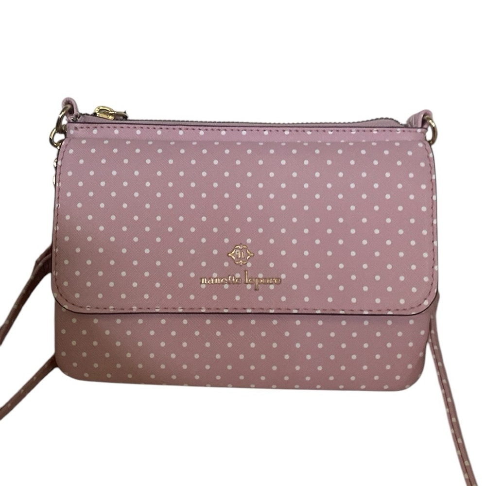 Nanette Lepora Pink Polka Dot Crossbody Bag
